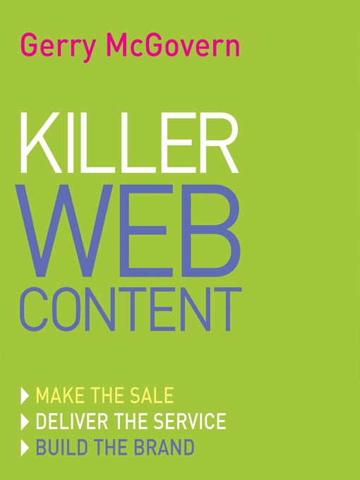 Title details for Killer Web Content by Gerry McGovern - Available